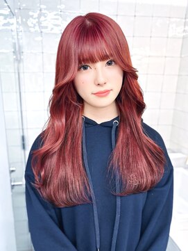 フウ(fuh) ピンクレッド/ロング/レッド/ピンク/ピンクカラー/暖色/暖色カラ