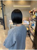 切りっぱなしミニボブストレート髪質改善トリートメント