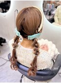ツイン編み下ろし【クランソア】ヘアメ/ヘアセット/心斎橋