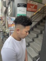 フリーク バーバーショップ 都島店(FREAK BARBER SHOP) MEN’S HAIR/ブルーブラック/フェザーパーマ/サーフカール　I