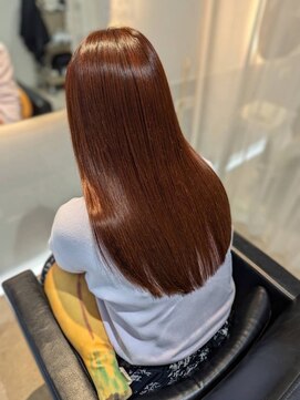 クオレア(CUOREA) オレンジブラウン大人可愛い美シルエット艶髪ストレートロング