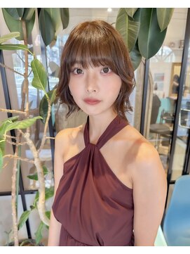 ロンドリゼル 札幌(Lond RiseL) オリーブグレー/前髪/ボブ/マロンベージュ/レイヤーカット/小顔