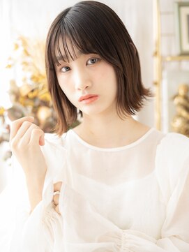 カバーヘアアンドスパ ブリス 浦和(COVER HAIR&SPA bliss) グレージュアッシュ前下がり切りっぱなしボブc7浦和30代40代!