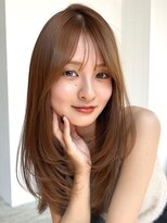 シオン(shion)&nbsp;オリーブベージュロング前髪カット顔周りレイヤー_F31244