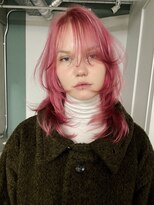 キャロルガーデンズ ボコカ 表参道(Carroll Gardens bococa)&nbsp;【azu】デザインカラーブリーチレイヤーカットピンク