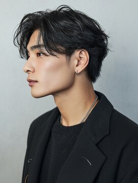 men's salon SOUL. 福山駅前店【メンズサロンソウル】【4月NEWOPEN(予定)】 韓国ヘア センターパート 刈り上げ ニュアンスパーマ ビジネス