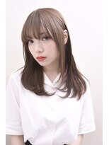 カミガミ 栄(KAMIGAMI)&nbsp;【髪質改善】シフォンベージュ×潤う美髪セミロングUP