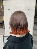 ピチカート パクト(pizzicato pacto) 裾カラーオレンジ × グレージュ