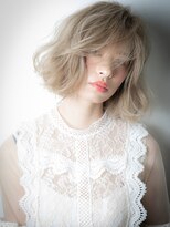 モッズヘア 越谷(mod's hair) ハイライトホワイトアッシュくせ毛風ミニボブw越谷10代20代30代