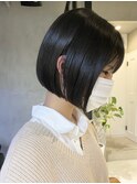 大人かわいいミニボブ 黒髪 髪質改善 オージュア