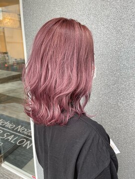 ミチオノザワヘアサロンギンザ 静岡店(Michio Nozawa HAIR SALON Ginza) 可愛いペールピンク/全頭ブリーチ/チェリーピンク