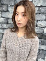 ラヴィエール(LAVIERE by R-EVOLUT)&nbsp;ハイライト白髪ぼかしココアベージュミディアムレイヤー柏/柏駅