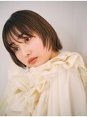 20代30代40代ブリーチなし/ことりベージュ/前髪パーマ