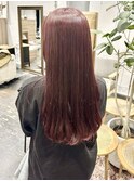 ブリーチ無しダブルカラーチェリーレッドバイオレットピンク都島