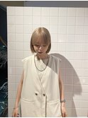 ホワイトベージュ × ボブ
