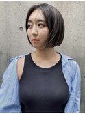 ナチュラルハイライト ショートボブ  デザインカラー