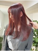 ミルクティーベージュ暗めグレージュミディアムウルフレイヤー○