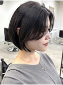 顔周りカット　ミニボブ　髪質改善　博多美容室
