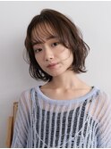 ウルフボブ 無造作パーマ