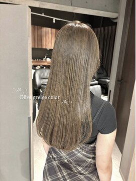 ジーナ 渋谷神南(Zina) ［amika指名］オリーブグレージュ/ブリーチなし/透明感カラー