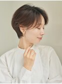 丸みショート・ボブ/丸顔/前髪あり/絶壁解消/30代/40代/50代