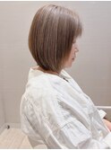大人かわいい☆明るいカラーで白髪をぼかす♪グレージュ/ボブ