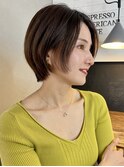 大人美人ショートボブ × ナチュラルブラウン