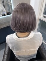 バイ ユア オウン フラワーズ コロン カバ 松本駅前(buy your own flowers : kava)&nbsp;30代40代艶髪◎ブリーチカラー×大人ボブ×ラベンダーグレー