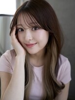 エインアンリー 明治神宮前(AIN.ANLY.)&nbsp;オリーブベージュくびれヘアくびれミディシースルークラゲヘア