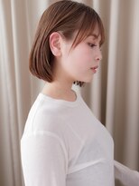 カバーヘア ブリス 志木南口駅前店(COVER HAIR bliss) シースルーミルクティーベージュ耳掛け前下がりボブ20代30代Y