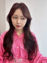 ステラバイケンジ(STELLA by KENJE) 韓国風レイヤーカット艶カラーローズブラウン前髪カット