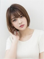 アース 一宮店(HAIR & MAKE EARTH) earthショートレイヤーボブミルクティー丸みショートボブ