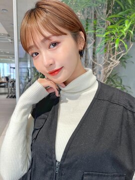 ミンクス 銀座店(MINX) ハイトーンベージュのイメチェンコンパクトショートボブ