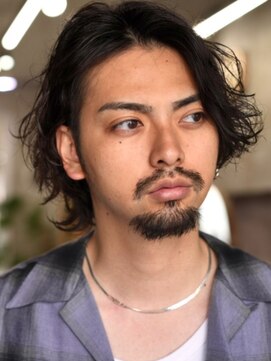 オルト(Altn) 大人の波巻きスパイラルパーマミディアムロングメンズカットヘア