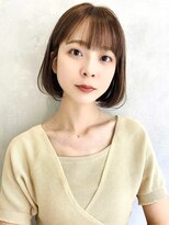 アンク(ank)&nbsp;大人可愛い20代30代/小顔ボブ/きりっぱなしボブ/グレーベージュ