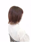 切りっぱなしボブのハイトーングレージュカラー