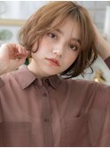 センターパートかきあげ前髪韓国風大人ボブh3上尾20代30代40代