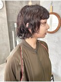 ミニボブパーマ くるくる ニュアンスくせ毛風 ブラウンカラー