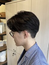 センターパート×パーマ【木村波果】【ナチュラルパーマ/メンズ】