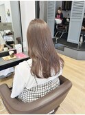 30代ブリーチなしミルクティーベージュ・ロングレイヤーカット