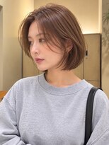 トリッカ シブヤ(TRICCA SHIBUYA)&nbsp;コンパクトボブ/丸みショート/ブラウンベージュ/顔まわりカット
