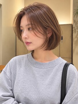 トリッカ シブヤ(TRICCA SHIBUYA) コンパクトボブ/丸みショート/ブラウンベージュ/顔まわりカット