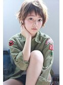 Aimee マッシュショート×透け感ベージュ