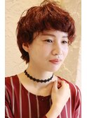 ナチュラルくせ毛暖色カラーマスキュリンショート大人マッシュ
