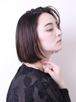 ヨファ ヘアー 芦屋店(YOFA hair) 大人ガーリーチョコレートモードアップバングショートボブ0603