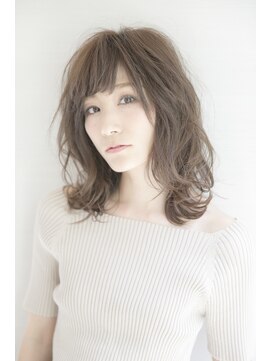 ルルディ バイ アフロディーテ銀座(luludi by APHRODITE) 黒髪/グレーベージュ/レイヤーロング/前髪パーマ/銀座