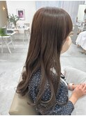 ロングニュアンスウェーブ オリーブベージュ
