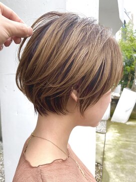 クラップス オル 金沢八景(CLAPS Ore) ダブルカラーショートボブインナーカラーハイライトケアブリーチ