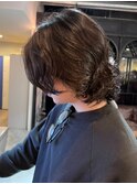 ドライパーマゆるめパーマメンズミディアムパーマメンズヘア