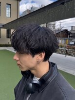 メンズカット リア(Men’s cut riah)&nbsp;センターパートニュアンスパーマスパイラルパーマメンズパーマ